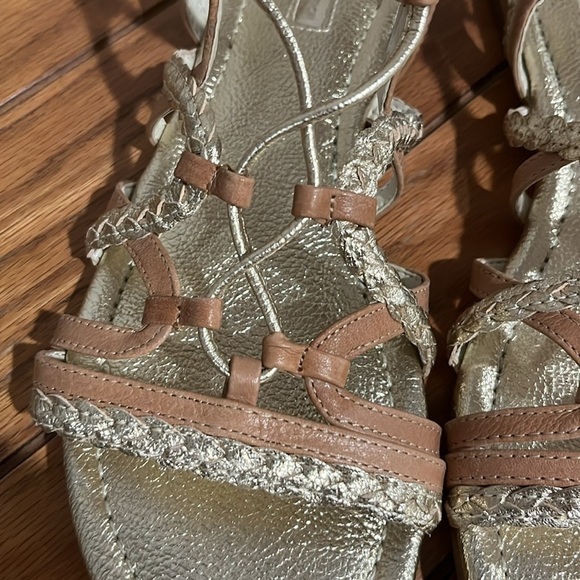 BCBGeneration Gold Gladiator Sandals size 8 1/2. - Picture 2 of 7